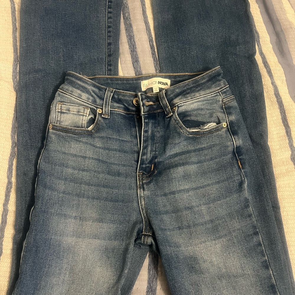Fashion Nova Women's Dark Blue Skinny Jeans